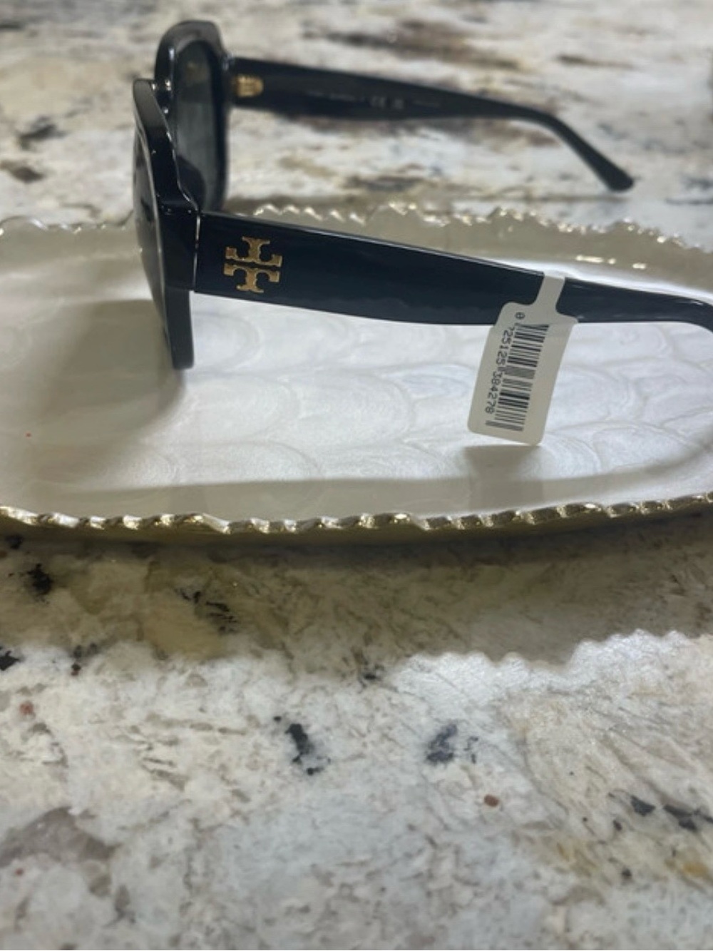 Tory Burch Black Sunglasses with Gold Logo Accent